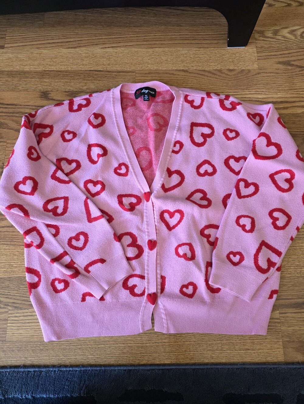 Women's Heart Cardigan Button Up V-neck